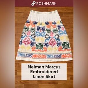 Neiman Marcus White Linen-Cotton Blend